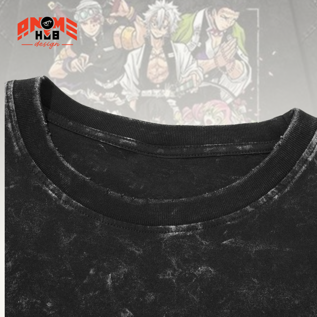 Demon Slayerr Double-Sided Unisex Washed Tee – Anime Shirt ANIME HUB