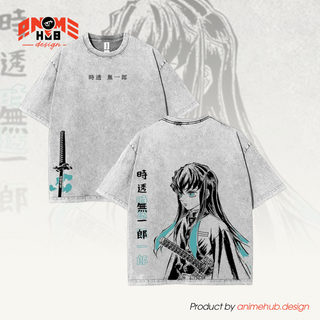 Demon Slayerr Double-Sided Unisex Washed Tee – Anime Tokitou Muichirou Shirt ANIME HUB