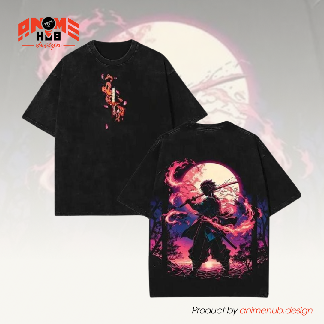 Demon Slayerr Double-Sided Unisex Washed Tee – Anime Kamado Tanjiro 1 Shirt ANIME HUB