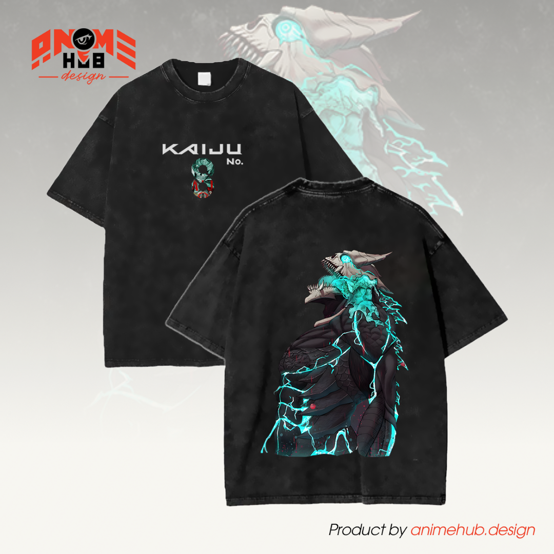 Kaiju No. 8 Monster Double-Sided Unisex Washed Tee – Anime Oversize Graphic Shirt ANIME HUB