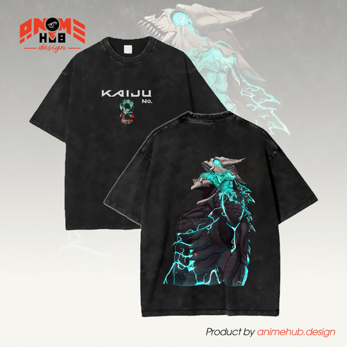Kaiju No. 8 Monster Double-Sided Unisex Washed Tee – Anime Oversize Graphic Shirt ANIME HUB