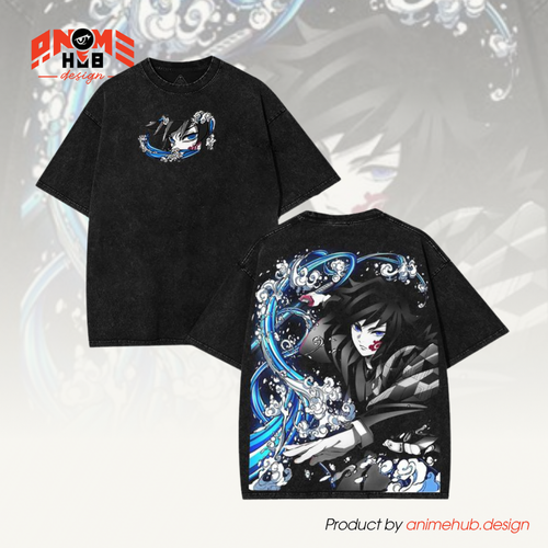 Demon Slayerr Double-Sided Unisex Washed Tee – Anime Tomioka Giyuu Shirt ANIME HUB