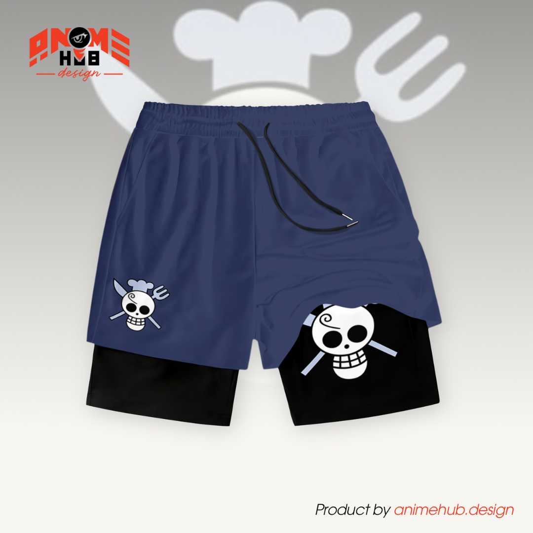 One Piecee Shorts 3 – Sanji Jolly Roger Pirate Symbol Design ANIME HUB