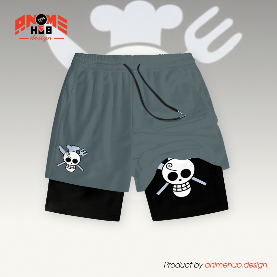 One Piecee Shorts 4 – Sanji Jolly Roger Pirate Symbol Design ANIME HUB
