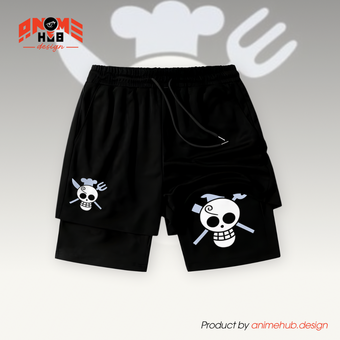 One Piecee Shorts 5 – Sanji Jolly Roger Pirate Symbol Design ANIME HUB