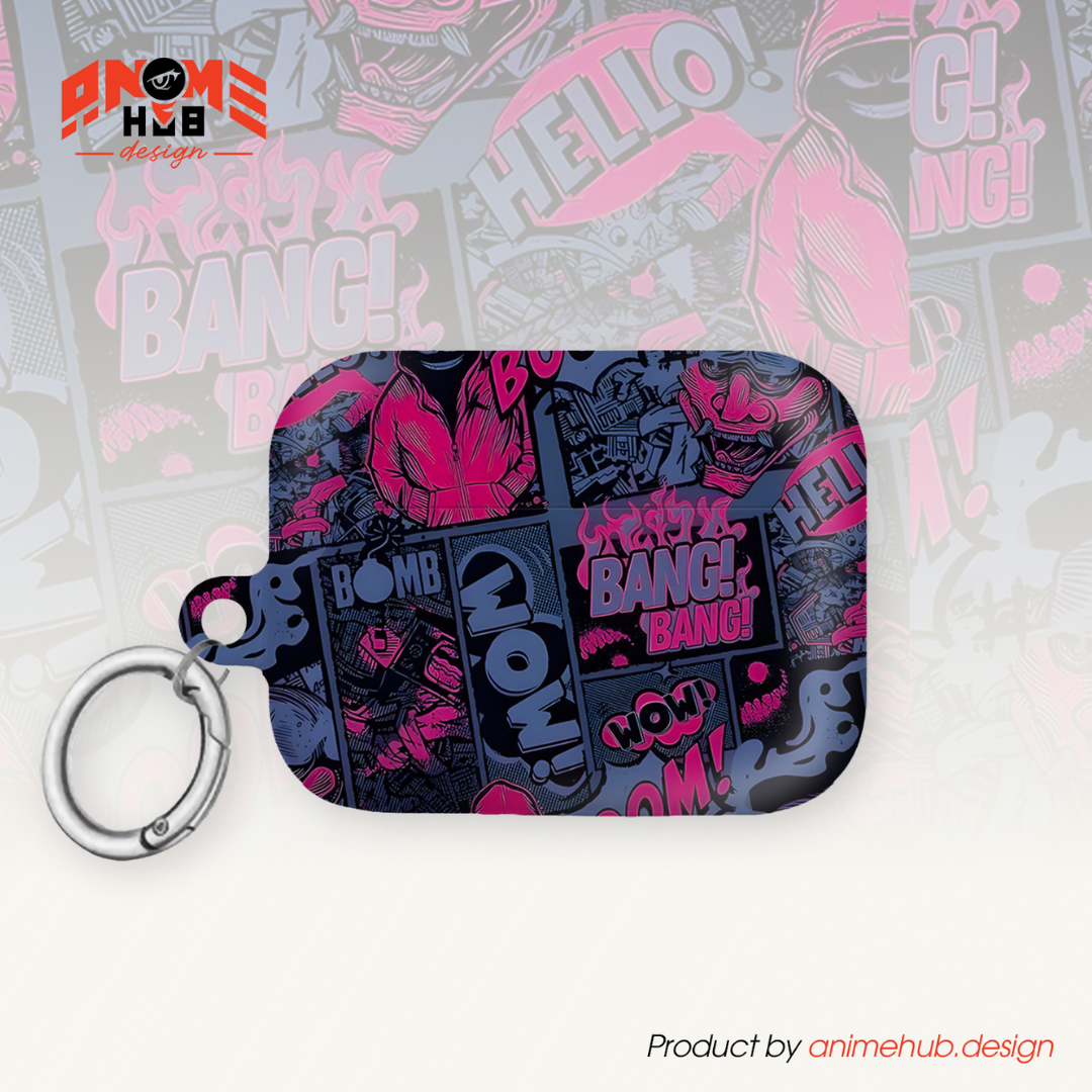 ¡BOOM! ¡BANG! ¡GUAU! 7 – Estuche para AirPods con estilo callejero de grafiti ANIME HUB