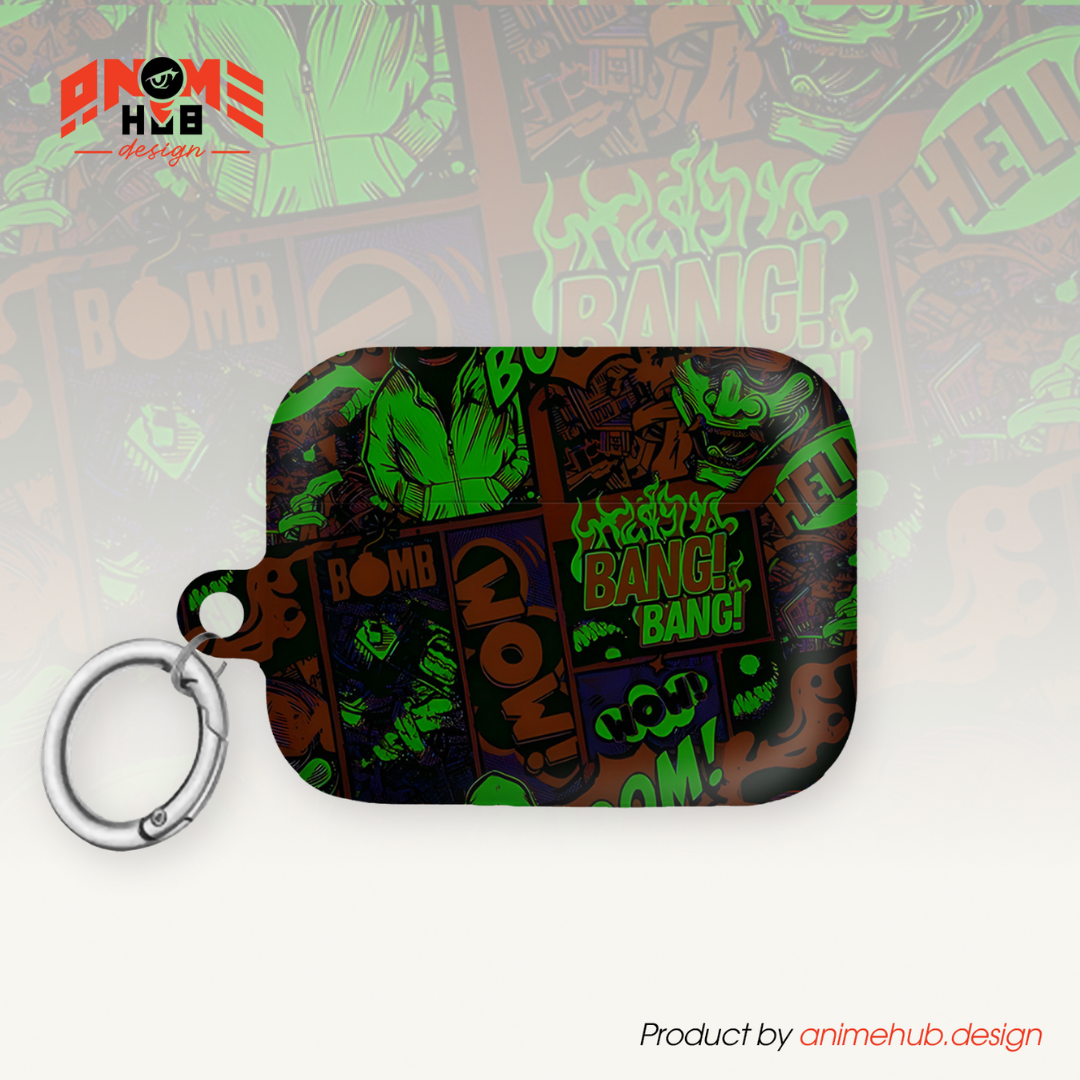 ¡BOOM! ¡BANG! ¡GUAU! 4 – Estuche para AirPods con estilo callejero de grafiti ANIME HUB