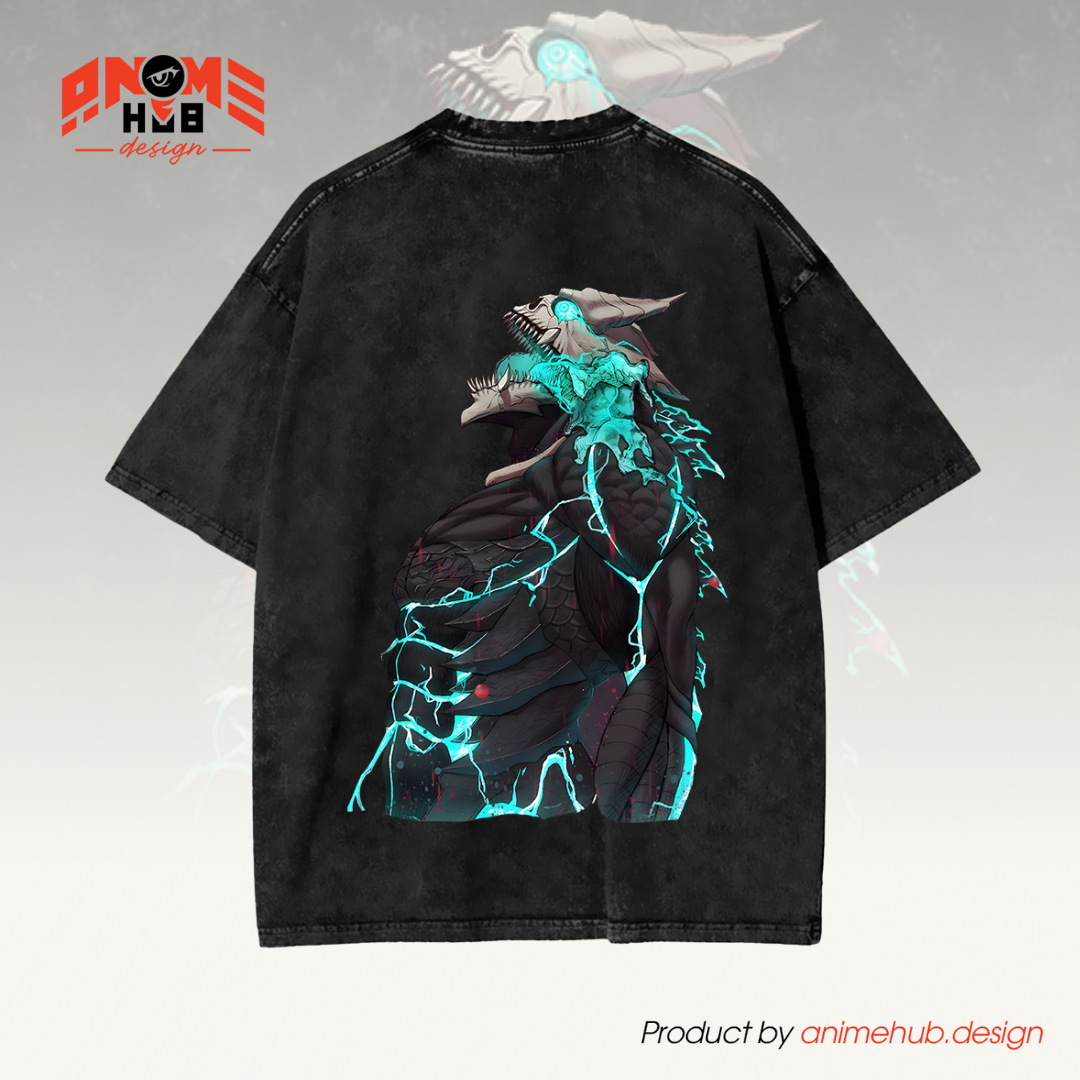 Kaiju No. 8 Monster Double-Sided Unisex Washed Tee – Anime Oversize Graphic Shirt ANIME HUB
