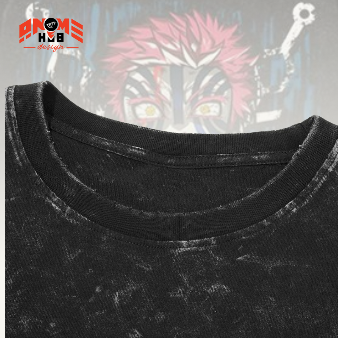 Demon Slayerr Double-Sided Unisex Washed Tee – Anime Akaza 2 Shirt ANIME HUB
