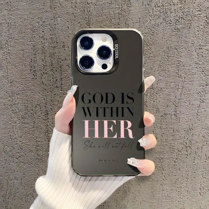 Pink Bible Psalms Quotes Christian Pattern Case for iPhone, Plus Shockproof Drop Protection Durable PC Smartphone Cover, IPhone/Samsung Phone Case