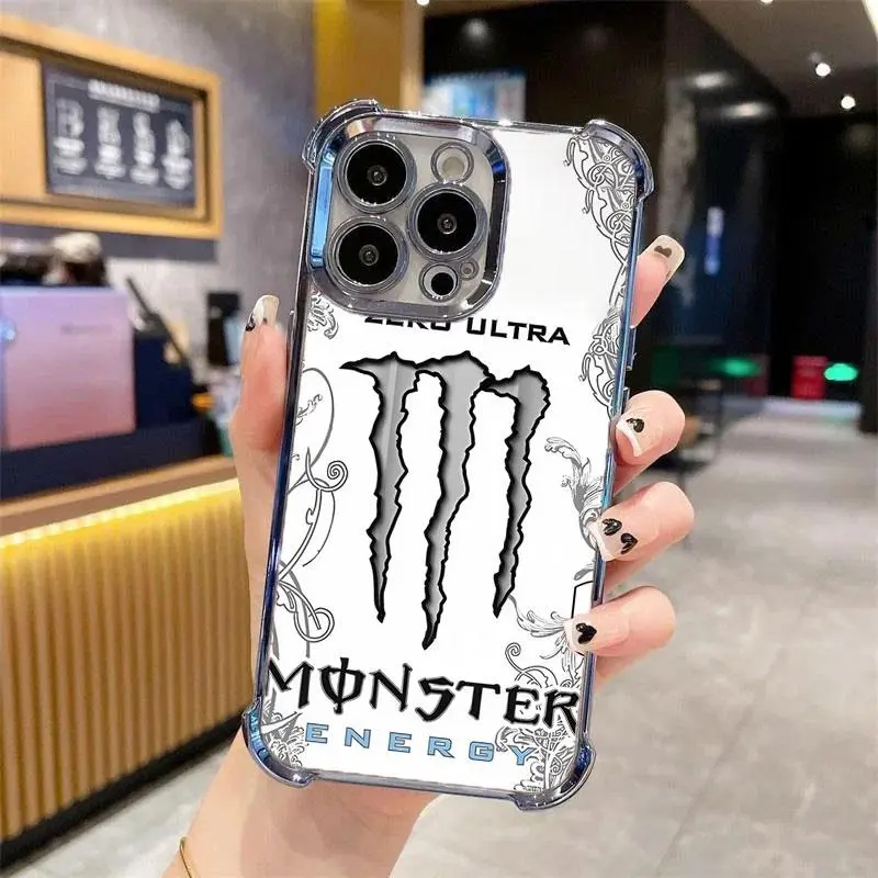 White Monster Energy Edition For Iphone/Samsung Cushion Drop Protection Phone Case