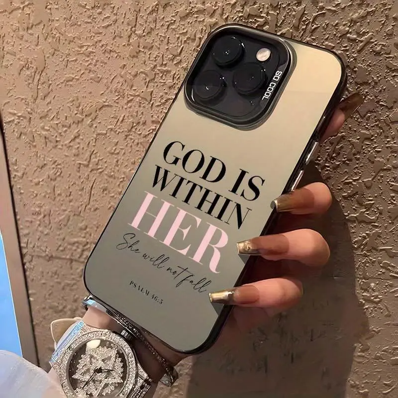 Pink Bible Psalms Quotes Christian Pattern Case for iPhone, Plus Shockproof Drop Protection Durable PC Smartphone Cover, IPhone/Samsung Phone Case