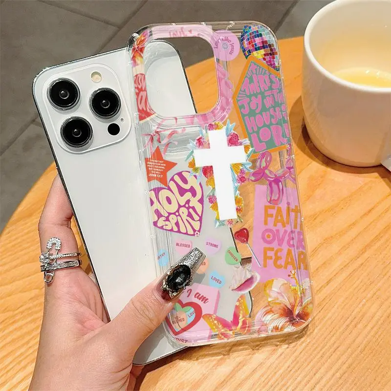 Cute Cross Pattern Phone Case, Anti-drop Phone Protector Cover, Protective, Photo Phone Case, Casing Waterproof