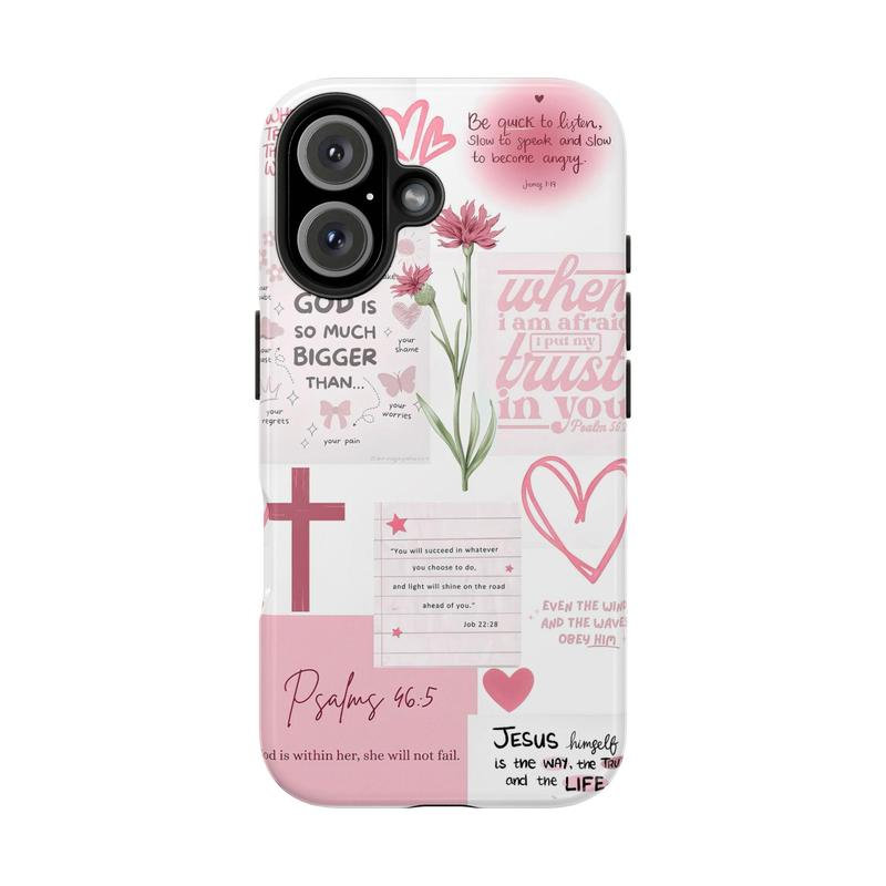 Pink Color, Jesus Phone case, Floral Phone Case