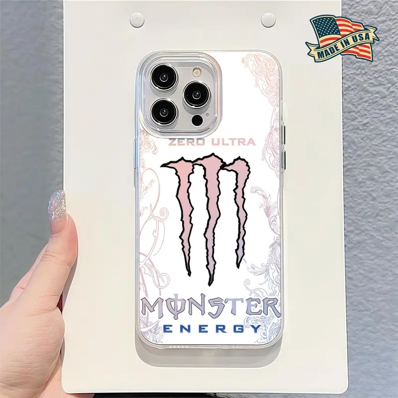 Light Pink Monster Energy Edition For Iphone/Samsung Cushion Drop Protection Phone Case