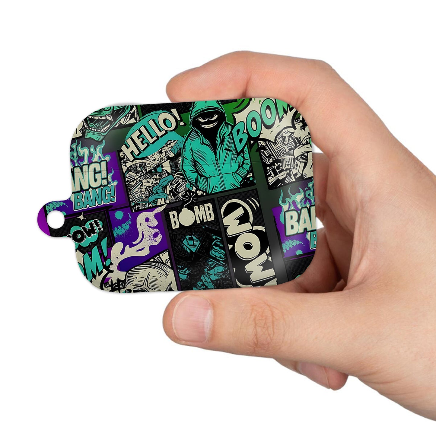 ¡BOOM! ¡BANG! ¡GUAU! 8 – Estuche para AirPods con estilo callejero de grafiti ANIME HUB