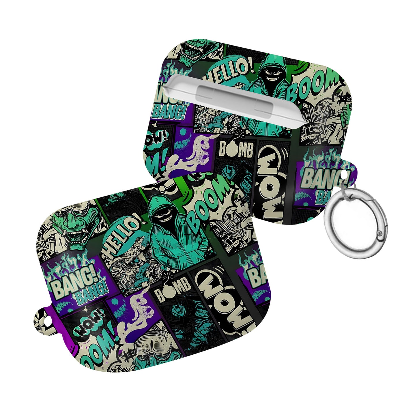 ¡BOOM! ¡BANG! ¡GUAU! 8 – Estuche para AirPods con estilo callejero de grafiti ANIME HUB