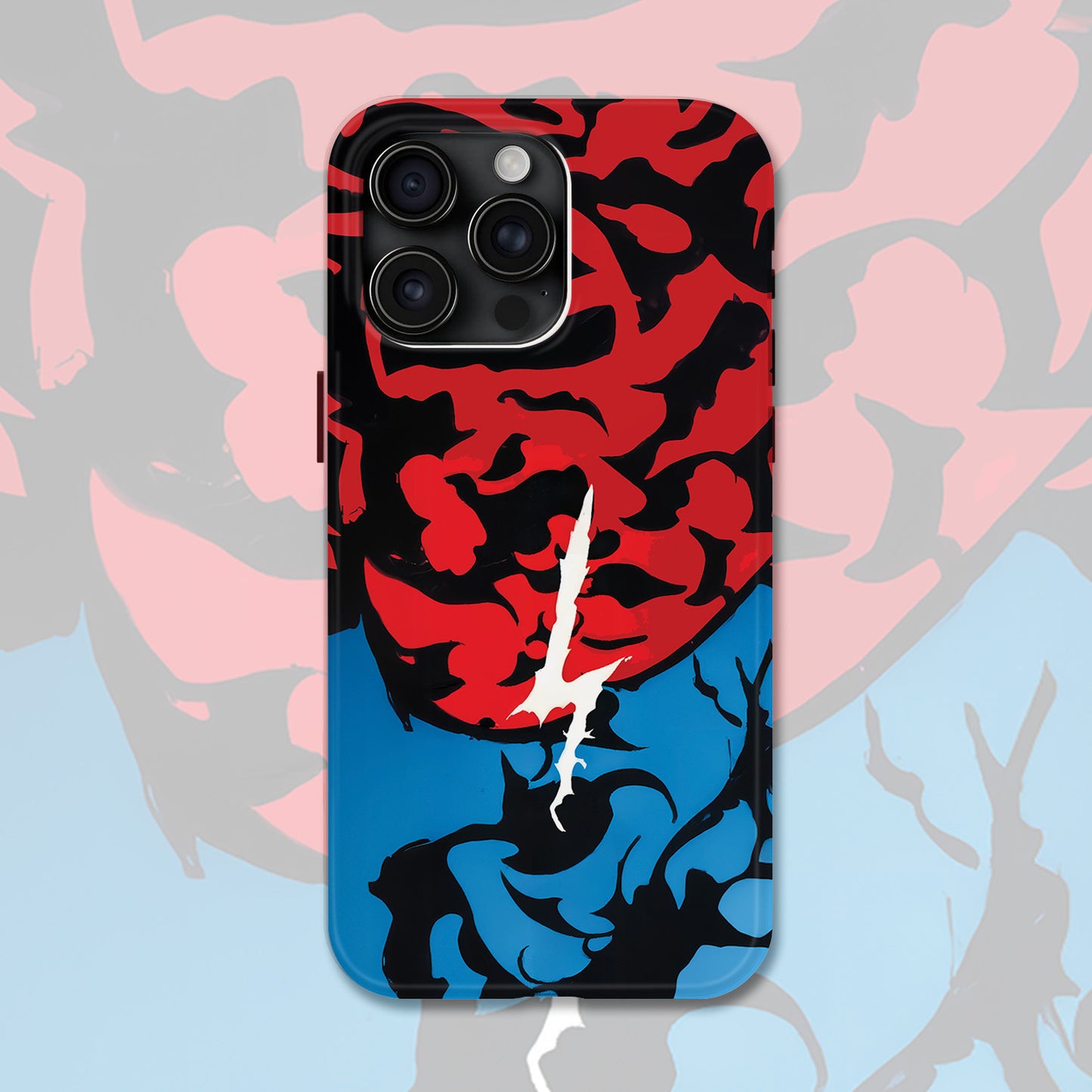 Build Hazard Inspired iPhone Case 1 – Stylish Shockproof Protective Phone Cover with Red-Black Abstract Design ANIME HUB