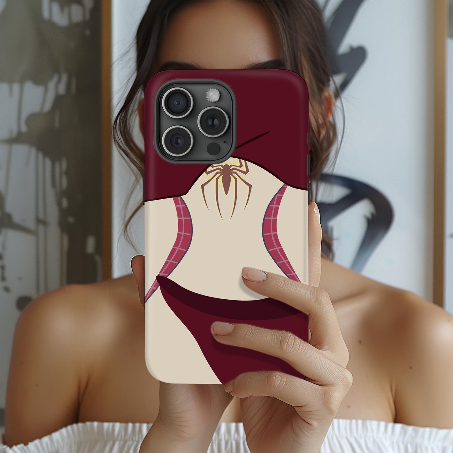 Spider-Gwen Inspired Phone Case 3 – Superhero Costume Design ANIME HUB