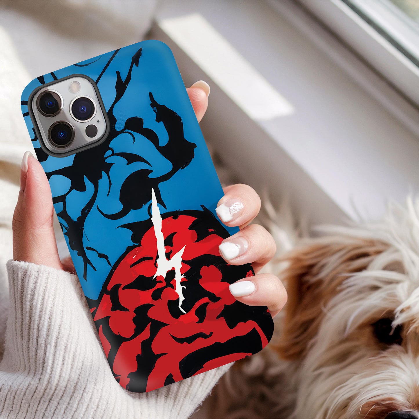 Build Hazard Inspired iPhone Case – Stylish Shockproof Protective Phone Cover with Red-Black Abstract Design ANIME HUB