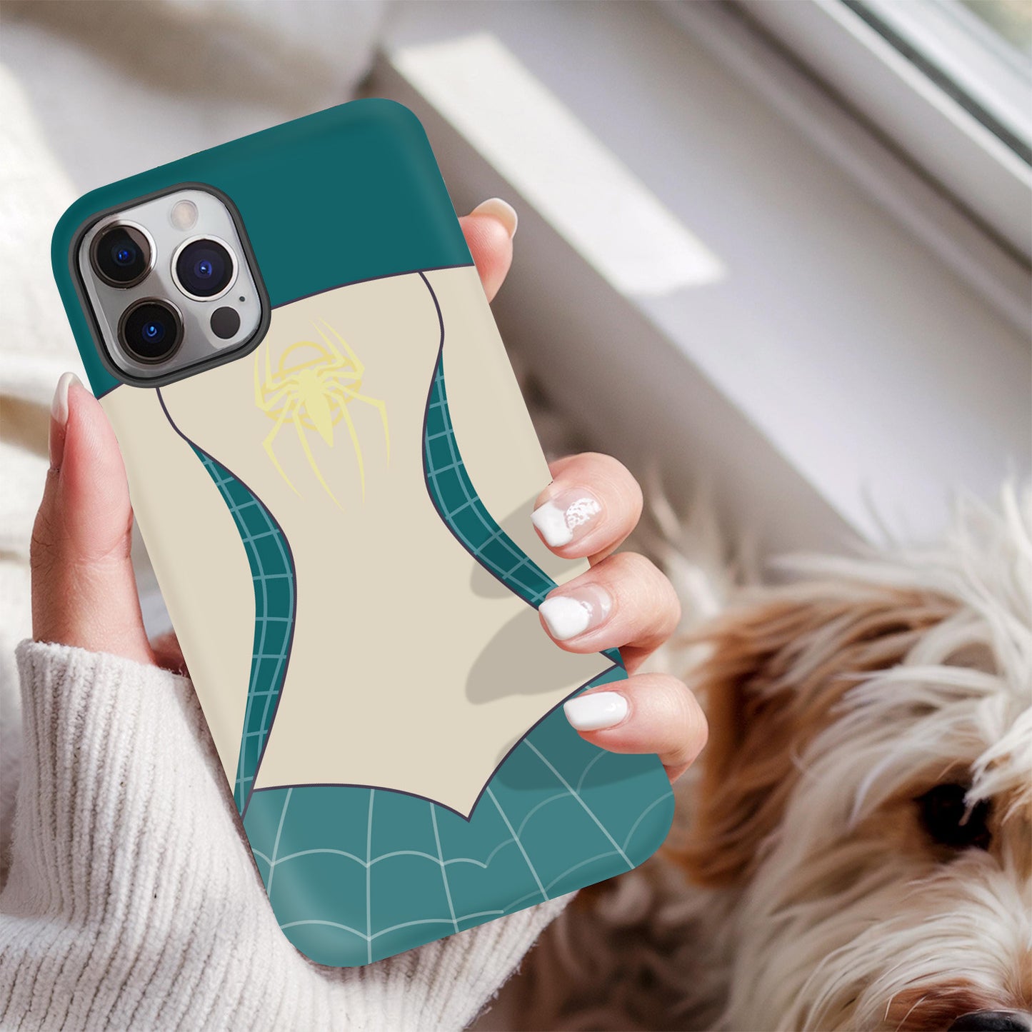 Spider-Gwen Inspired Phone Case 1 – Superhero Costume Design ANIME HUB
