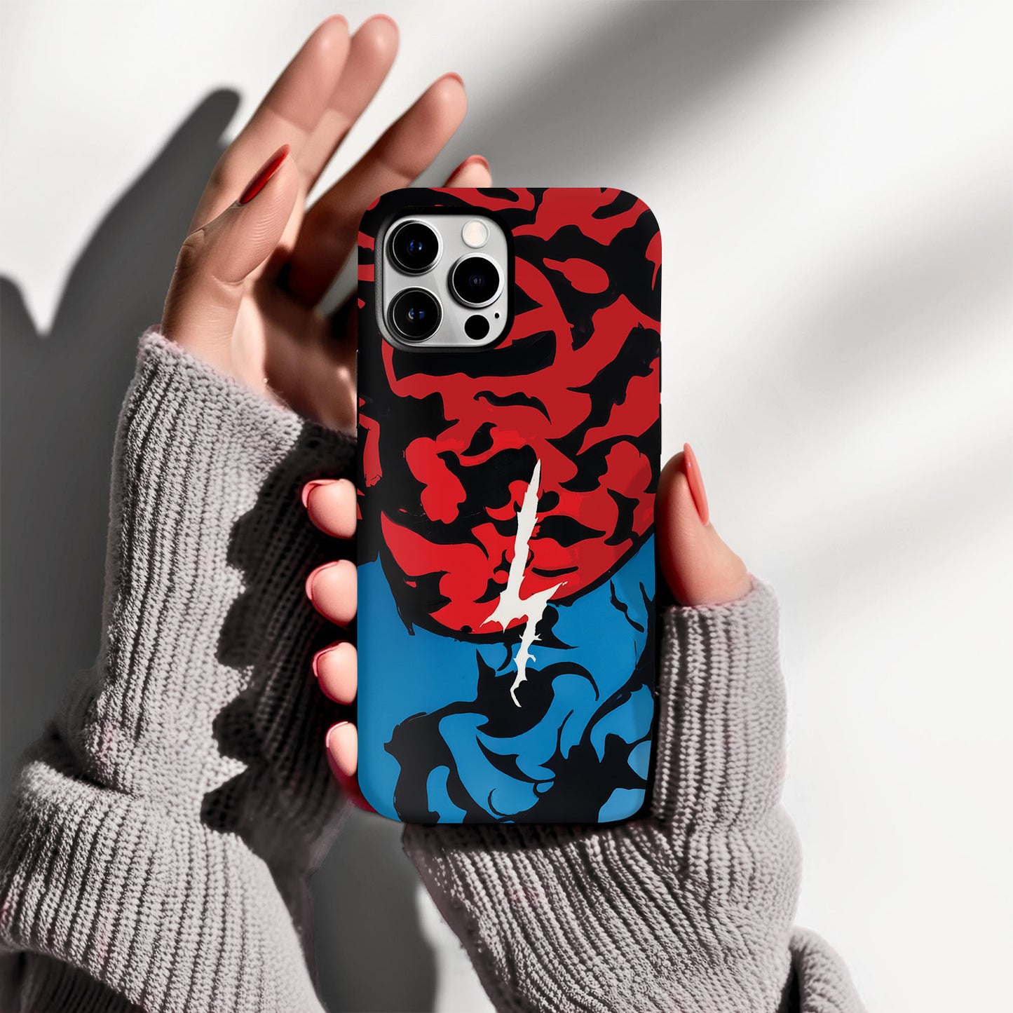 Build Hazard Inspired iPhone Case 1 – Stylish Shockproof Protective Phone Cover with Red-Black Abstract Design ANIME HUB