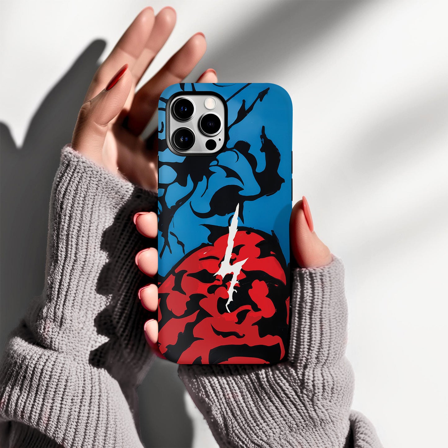 Build Hazard Inspired iPhone Case – Stylish Shockproof Protective Phone Cover with Red-Black Abstract Design ANIME HUB