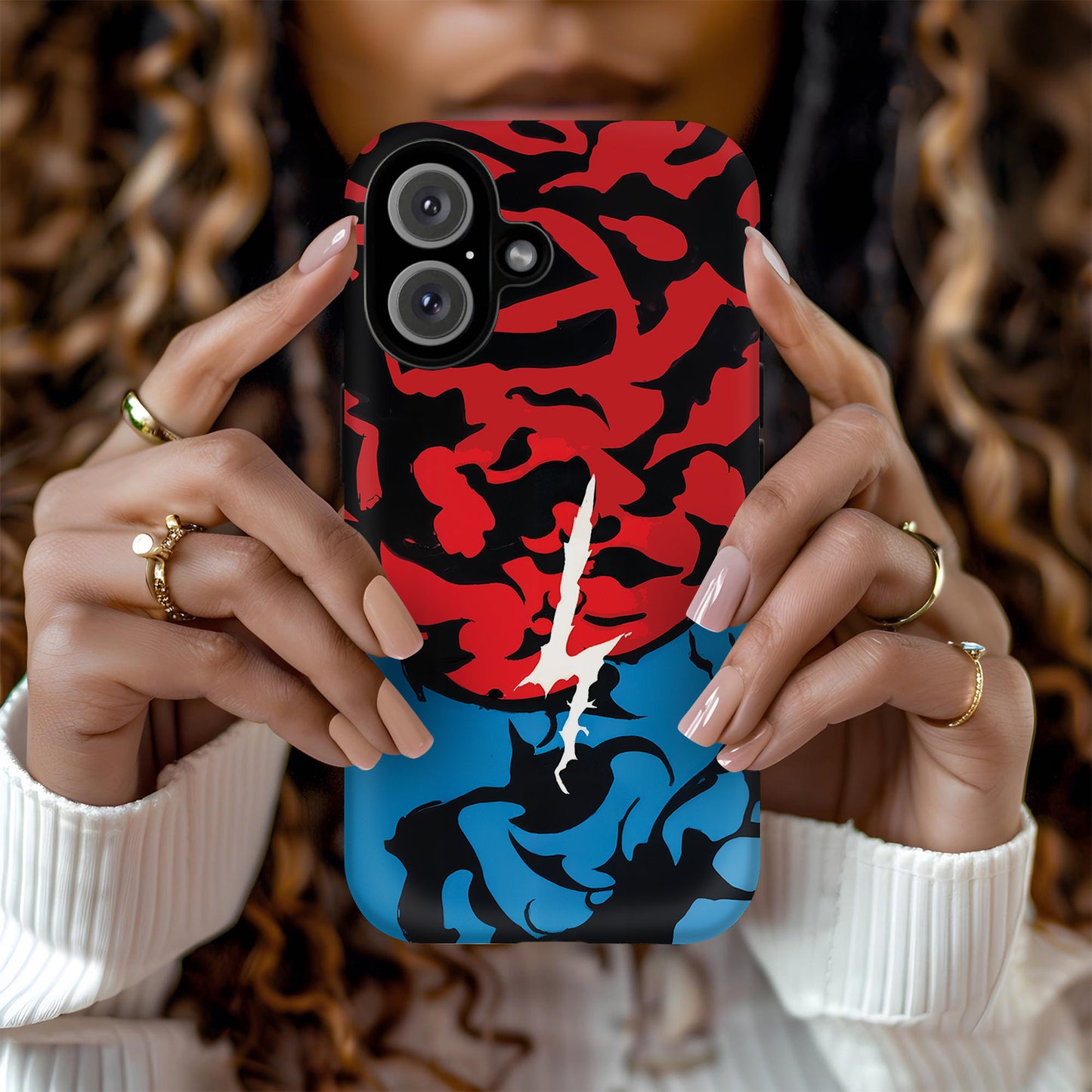 Build Hazard Inspired iPhone Case 1 – Stylish Shockproof Protective Phone Cover with Red-Black Abstract Design ANIME HUB