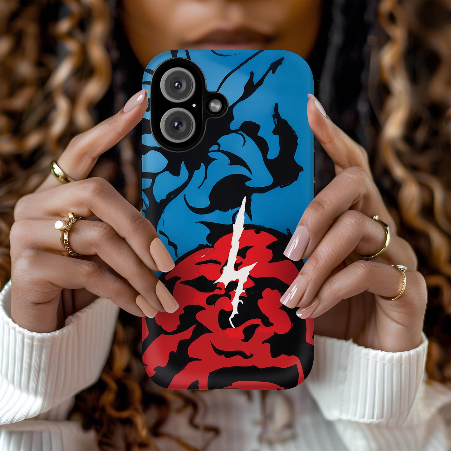 Build Hazard Inspired iPhone Case – Stylish Shockproof Protective Phone Cover with Red-Black Abstract Design ANIME HUB