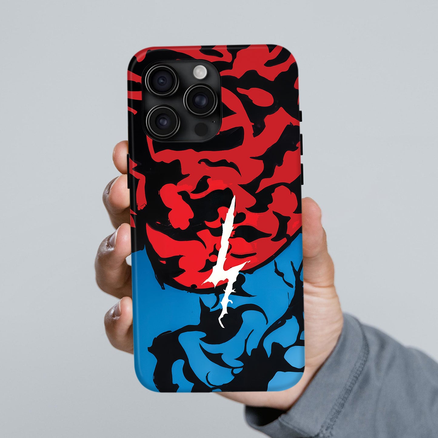 Build Hazard Inspired iPhone Case 1 – Stylish Shockproof Protective Phone Cover with Red-Black Abstract Design ANIME HUB