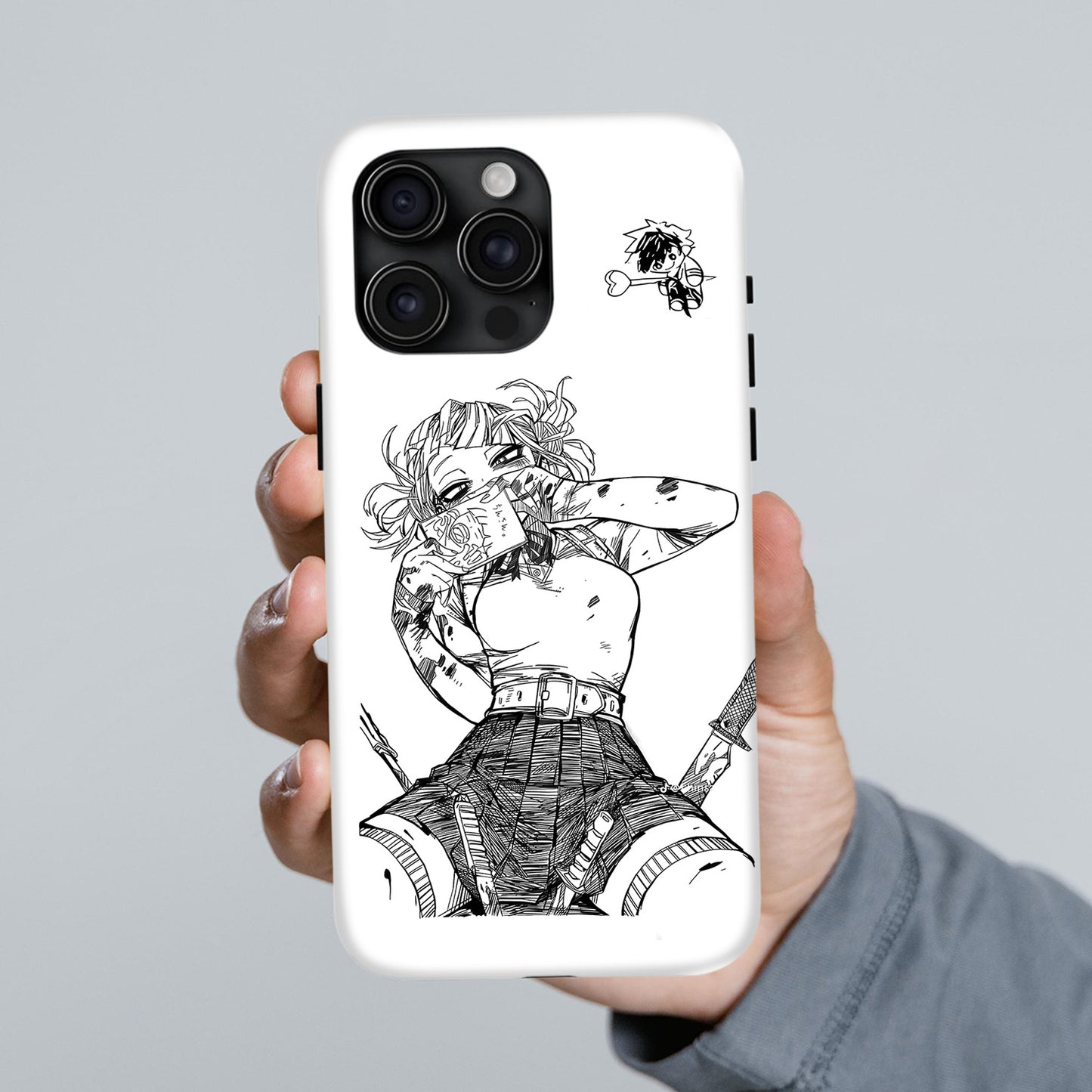 Anime Girl Samurai Phone Case – Black and White Manga Art Design ANIME HUB