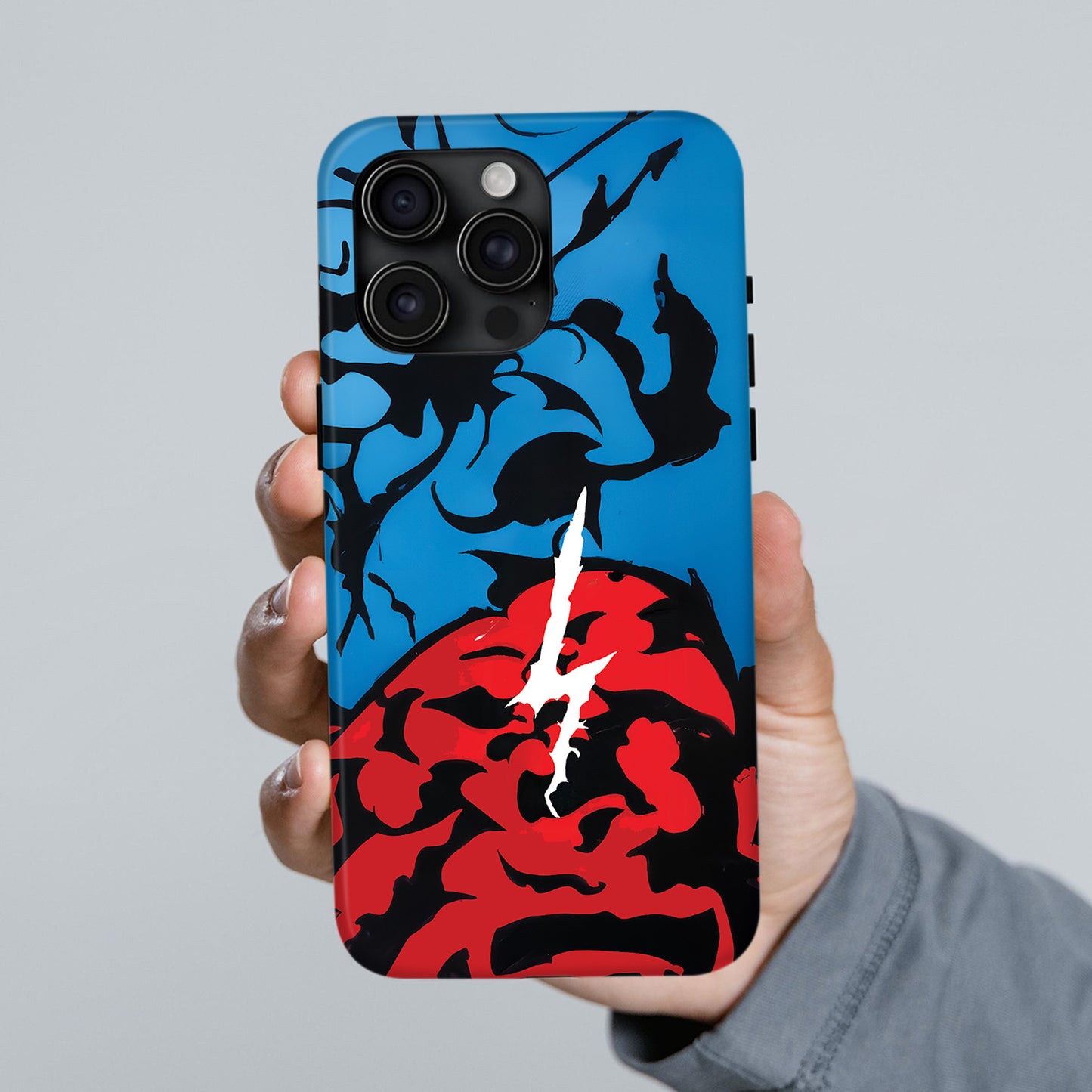 Build Hazard Inspired iPhone Case – Stylish Shockproof Protective Phone Cover with Red-Black Abstract Design ANIME HUB