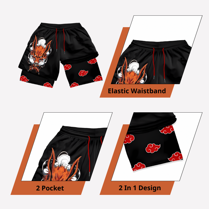 Uzumaki - Pantalones cortos de Narutoo Streetwear ANIME HUB