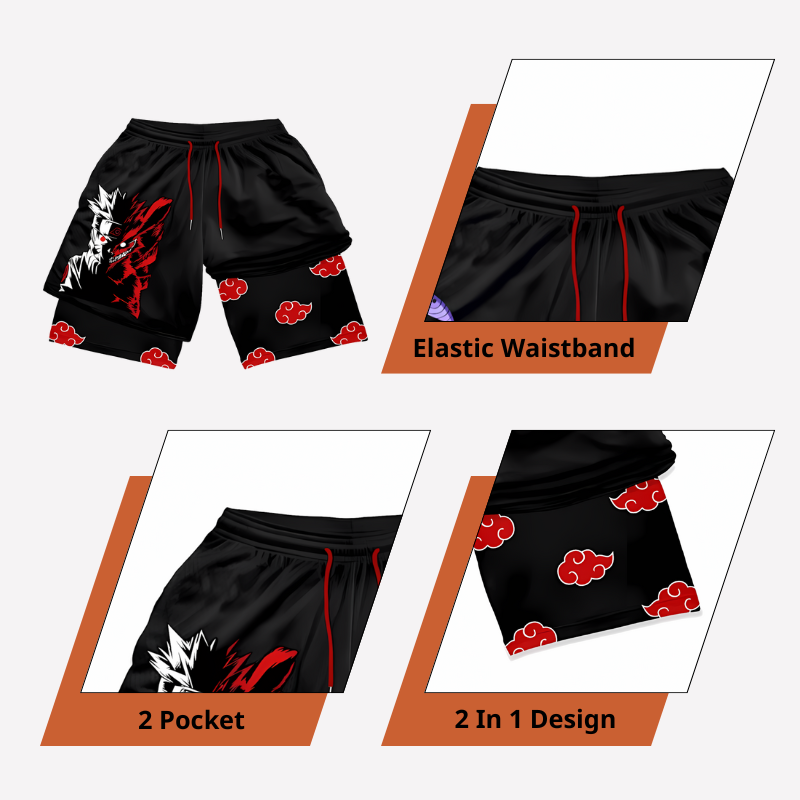 Uzumaki - Pantalones cortos de Narutoo Streetwear ANIME HUB