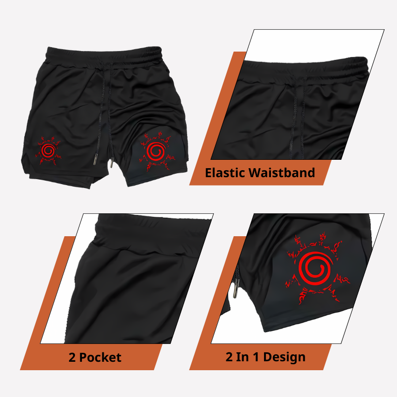 Uzumaki - Pantalones cortos de Narutoo Streetwear ANIME HUB