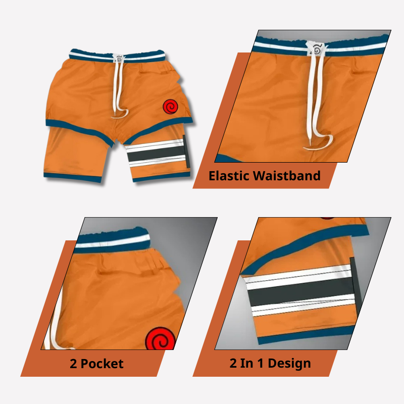 Uzumaki - Pantalones cortos de Narutoo Streetwear ANIME HUB