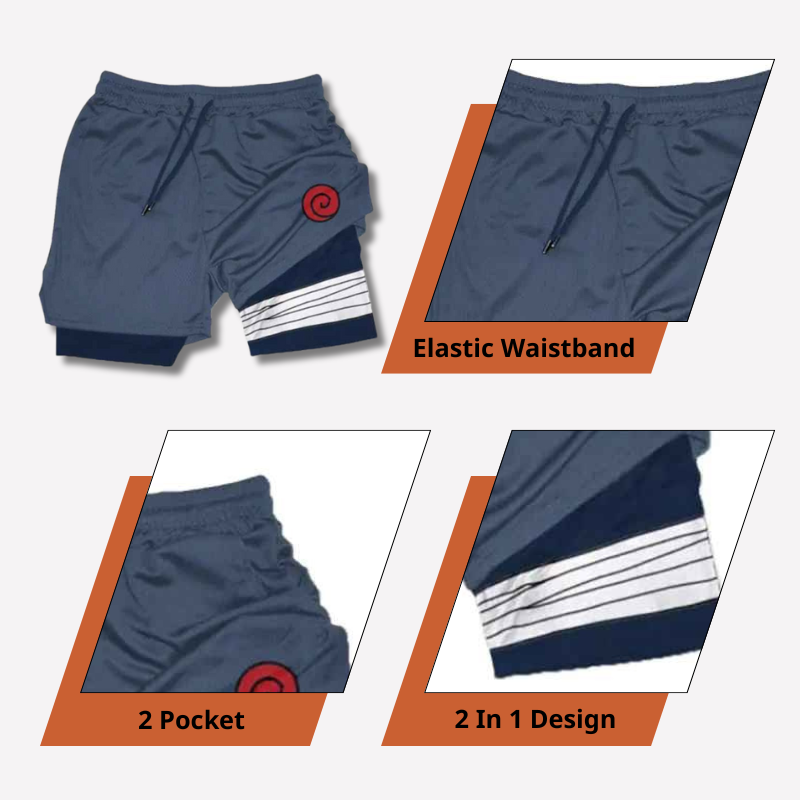 Uzumaki - Pantalones cortos de Narutoo Streetwear ANIME HUB