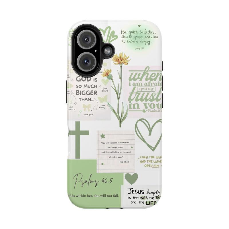 Green Color, Jesus Phone case, Floral Phone Case