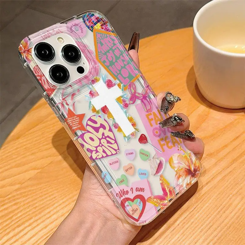 Cute Cross Pattern Phone Case, Anti-drop Phone Protector Cover, Protective, Photo Phone Case, Casing Waterproof