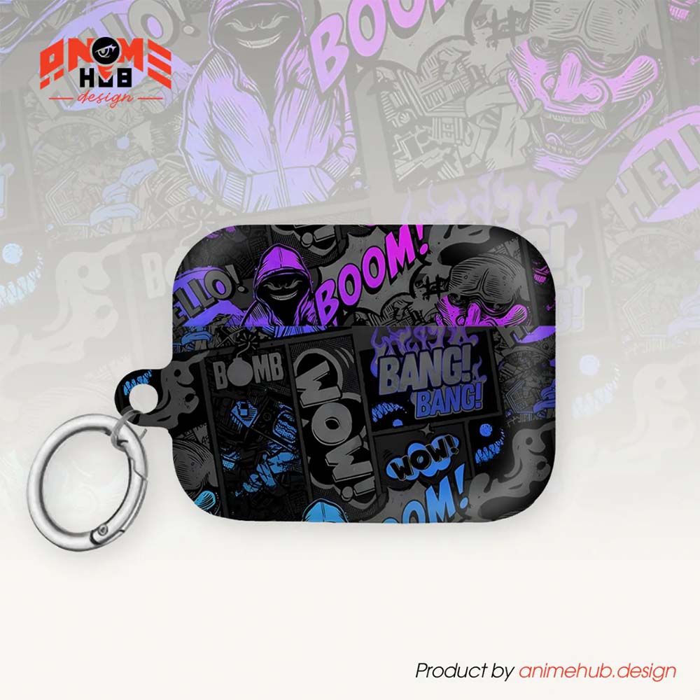 ¡BOOM! ¡BANG! ¡GUAU! 1 – Estuche para AirPods con estilo callejero de grafiti ANIME HUB