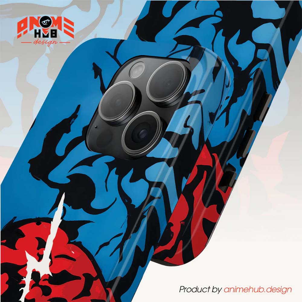 Build Hazard Inspired iPhone Case – Stylish Shockproof Protective Phone Cover with Red-Black Abstract Design ANIME HUB