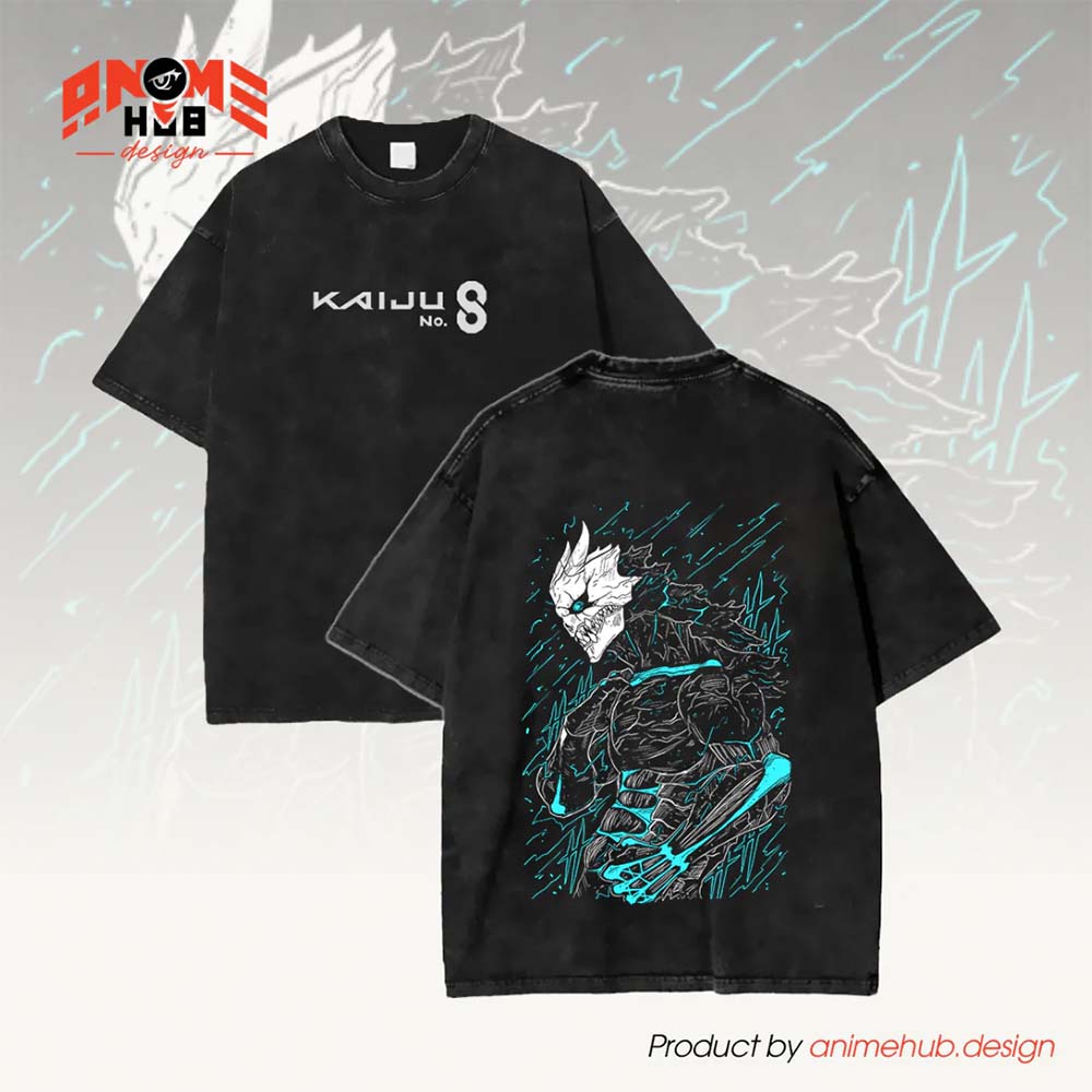 Kaaijuuu No. 8 Warrior Double-Sided Unisex Washed Tee – Anime Graphic Shirt ANIME HUB