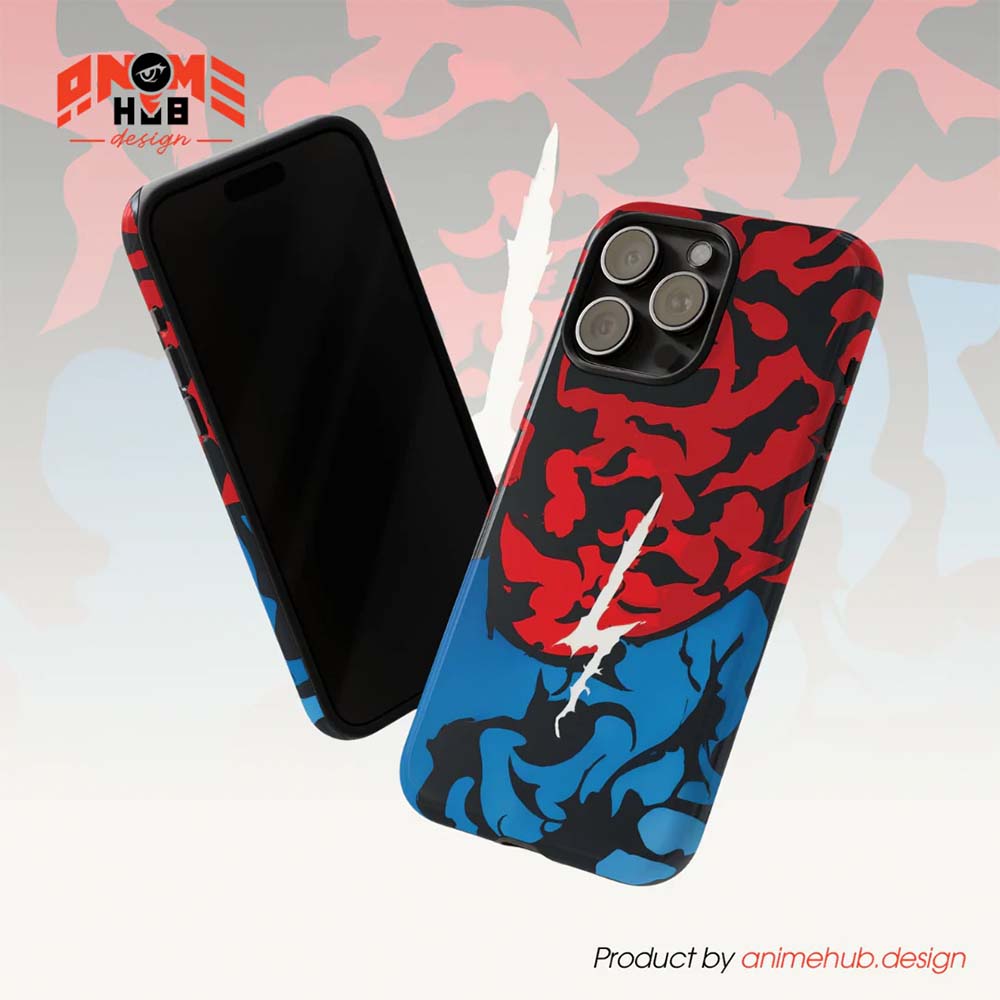 Build Hazard Inspired iPhone Case 1 – Stylish Shockproof Protective Phone Cover with Red-Black Abstract Design ANIME HUB