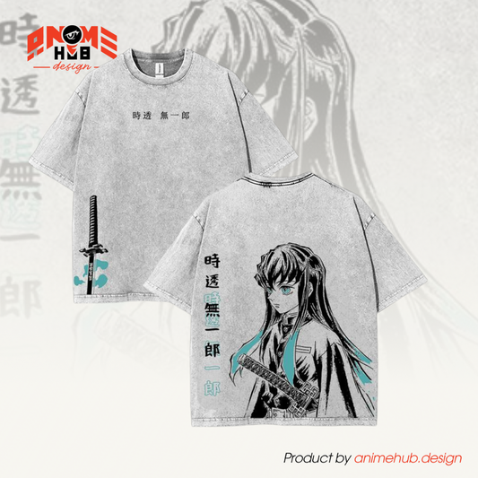Demon Slayerr Double-Sided Unisex Washed Tee – Anime Tokitou Muichirou Shirt ANIME HUB