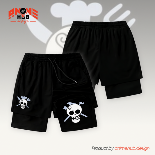 One Piecee Shorts 5 – Sanji Jolly Roger Pirate Symbol Design ANIME HUB