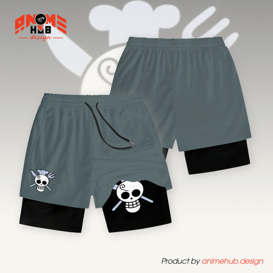 One Piecee Shorts 4 – Sanji Jolly Roger Pirate Symbol Design ANIME HUB