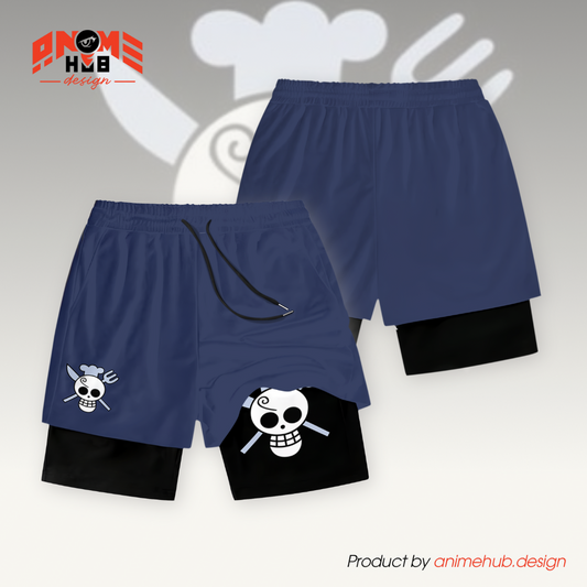 One Piecee Shorts 3 – Sanji Jolly Roger Pirate Symbol Design ANIME HUB