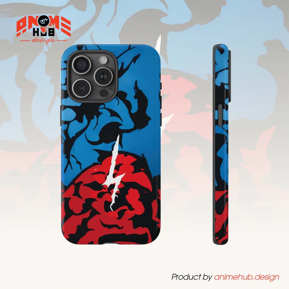 Build Hazard Inspired iPhone Case – Stylish Shockproof Protective Phone Cover with Red-Black Abstract Design ANIME HUB