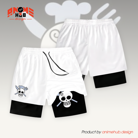 One Piecee Shorts 2 – Sanji Jolly Roger Pirate Symbol Design ANIME HUB