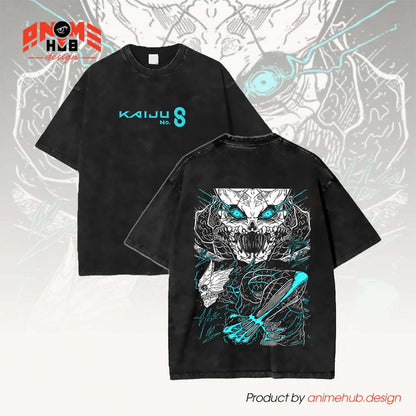 Kaaijuuu No. 8 Skull Double-Sided Unisex Washed Tee – Anime Graphic Shirt ANIME HUB